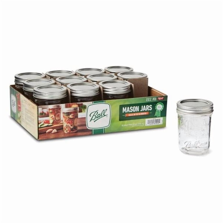 Ball Quilted Jelly Jars, 8oz Regular Mouth, Set of 12, Decorative