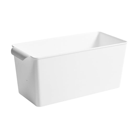 Rectangular Storage Box with Handle, Stackable Organizer Bins for Kitchen Pantry Bathroom Cabinet Wardrobe, Narrow Style