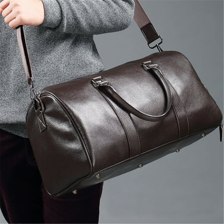 Men Leather Gym Duffel Shoulder Bag Travel Overnight Luggage Large Handbag | Walmart Canada