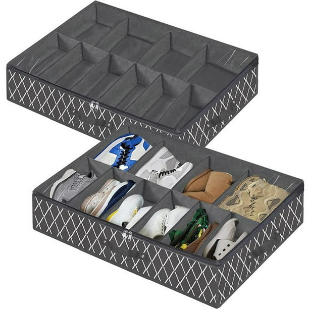 Cheers US Sturdy Under Bed Shoe Storage Organizer Underbed Shoes Closet Storage Solution with