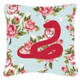 thumbnail image 2 of Carolines Treasures Snake Shabby Chic Blue Roses Decorative Outdoor Pillow, 2 of 2