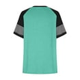 thumbnail image 5 of Women's Crew Neck Blouse Y2K Tops Dressy Casual Short Sleeve Tunic Tops Loose Fit Flowy Solid Color Fashion 2024 Vintage Comfy Casual Shirts Summer Clothes for Teen Girls Mint Green T Shirts S, 5 of 6