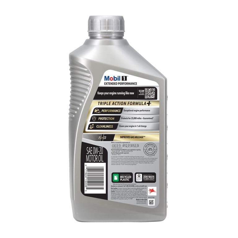 Mobil 1, Extended Performance Full Synthetic Motor Oil, 0W-20, 1