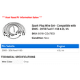 thumbnail image 2 of Spark Plug Wire Set - Compatible with 2005 - 2010 Ford F-150 4.2L V6 2006 2007 2008 2009, 2 of 2
