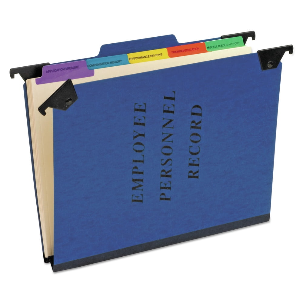 Pendaflex SER-2-BL Personnel Folders, 1/3 Cut Hanging Top Tab, Letter, Blue