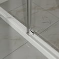 thumbnail image 3 of Frameless Shower Door, 48" W x 72" H Sleek Silent Sliding Glass Door, 1/4" (6mm) Thick Tempered Clear Glass with Easy-clean Coating, Heavy-Duty 304 Stainless Steel, Chrome, 3 of 8