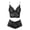 Black, variant on Casual Fashion Allover Print Loose Soft Sexy Nightdress Lingerie for Women Black L