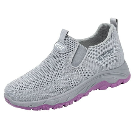 

ZIZOCWA Flat Women Black Shoes Running Sneaker For Women Fashion Summer And Autumn Women Flat Bottom Mesh Breathable Slip On Lightweight Comfortable Slip On Outside Walking Shoes Women