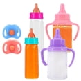 thumbnail image 2 of Baby Doll Feeding Set Plastic Milk Bottle Pacifier for Pretend Play, 2 of 10