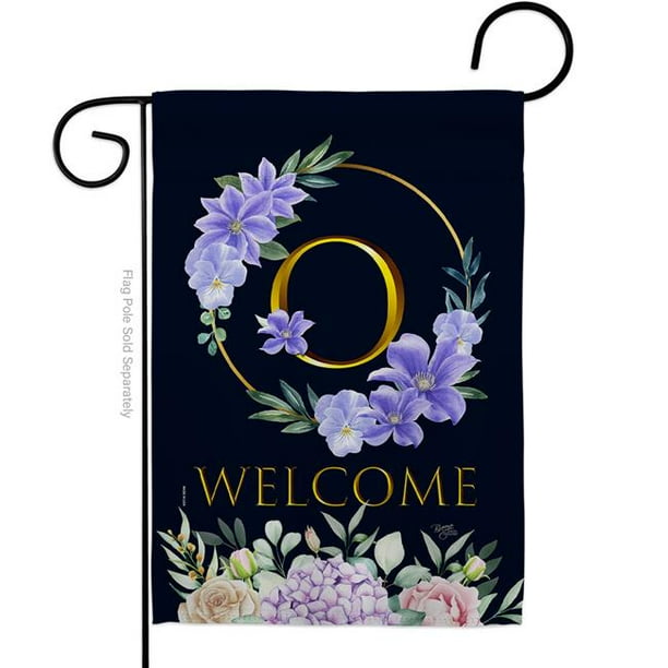 Breeze Decor G180249 Bo 13 X 18 5 In Welcome O Initial Garden Flag With Spring Fl Double Sided Decorative Vertical Flags House Decoration Banner Yard Gift Com Breeze Decor G180249 Bo 13 X 18 5 In, Initial Garden Flags
