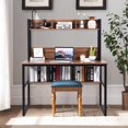 thumbnail image 2 of Giantex 47" Computer Desk, Home Office Laptop Workstation w/Open Storage Shelves, Hutch & Bookshelf, Study Writing Desk w/Space-saving Design, Easy Assembly, 2 of 6