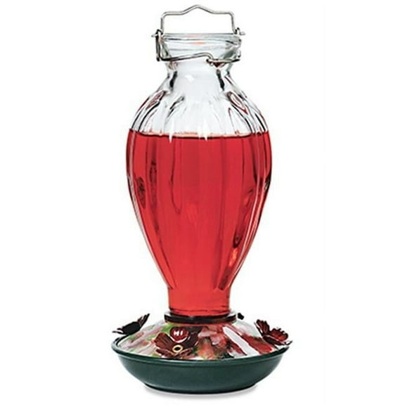 Woodlink NA35243 20 oz. Fluted Glass Bottle Hummingbird Bird Feeder