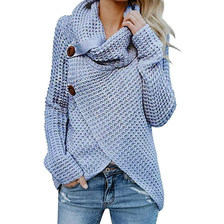 Solid Button Women Knitted Sweaters Autumn Winter