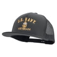 thumbnail image 2 of Navy USN Veteran Embroidered 5 Panel Mesh Trucker Snapback Cap - Charcoal OSFM, 2 of 5