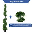 thumbnail image 5 of Artificial Boxwood Spiral Topiary Plant, 5ft (2 Pieces), Highly Realistic, Odorless, Replaceable Leaves, Faux Outdoor Plant for Entryway, Hallway, 5 of 9