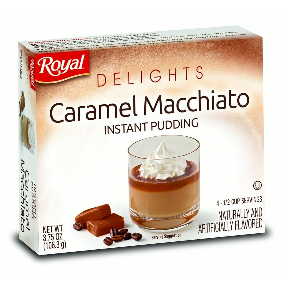 ROYAL DELIGHTS Instant Pudding, Caramel Macchiato, 3.75 Oz, 12 Ct