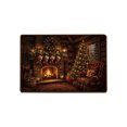 thumbnail image 5 of Outdoor Christmas Doormat, Cozy Fireplace Scene Rug, Soft Plush Entry Mat for Front Door Porch and Holiday Home Decor, 23.62 x 15.75 in, 5 of 6