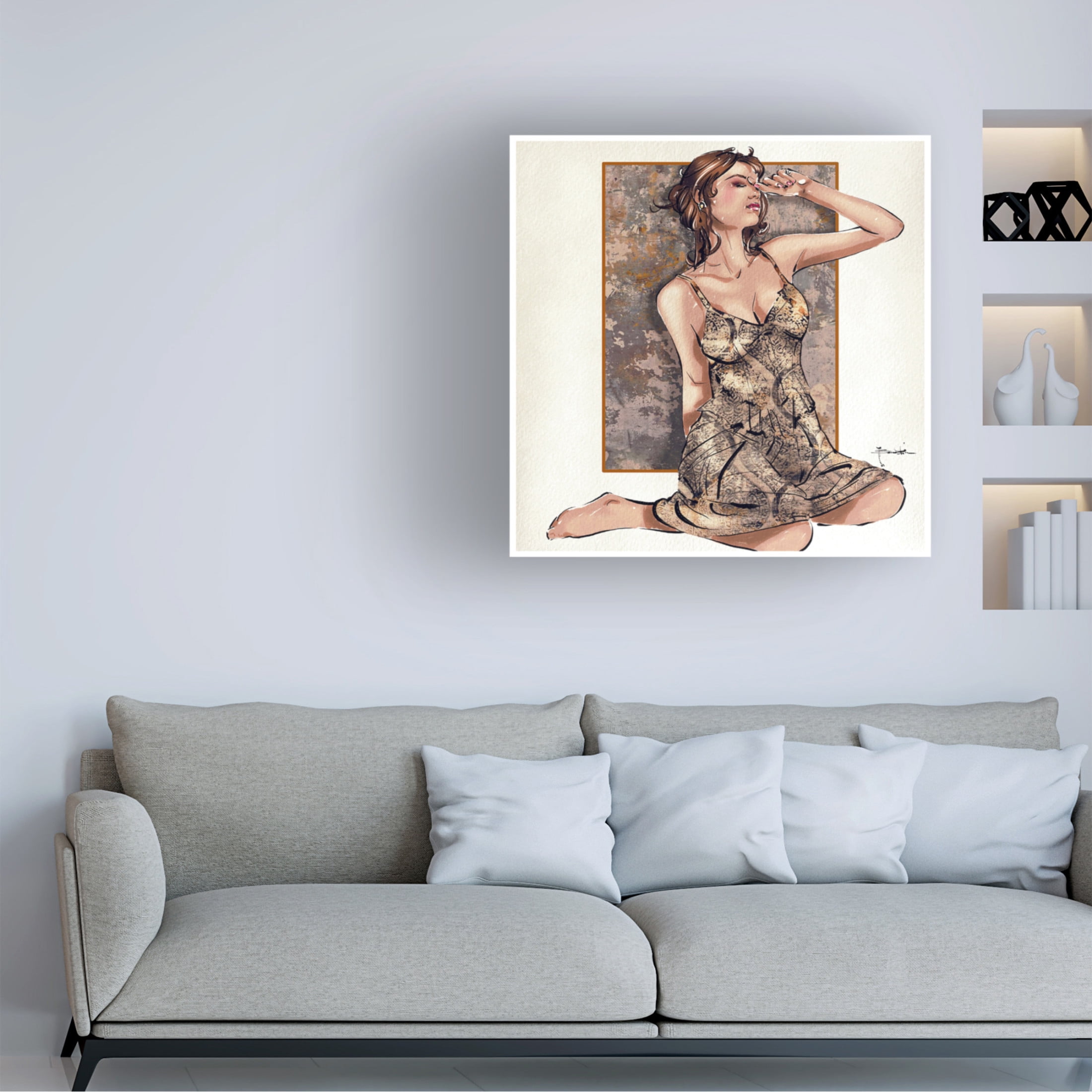 Canvas Wall Art - TMBorenstein 'Carpet Bag' Wall Art for Living Room, Bedroom, or Office Décor by Trademark Fine Art - 35 x 35 Inches