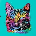 thumbnail image 2 of Cute Cat | Dean Russo Art Animal Lover Tri-Blend Racerback Tank Top, Tahiti Blue, Small, 2 of 6