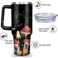 thumbnail image 2 of Mushroom 40 oz Tumbler with Handle and Straw, Double Wall Vacuum Insulated Stainless Steel Tumbler with straw, 100% Leak-proof Water Bottle, Travel Mug Coffee Cup, Gift for men and Women, 2 of 6