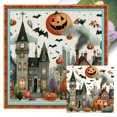 thumbnail image 1 of Hilo de algodón ecológico bordado 11CT 3 hebras impresión 50*50cm Kit serie paisajes punto cruz cabaña Halloween Wdftyju, 1 of 9