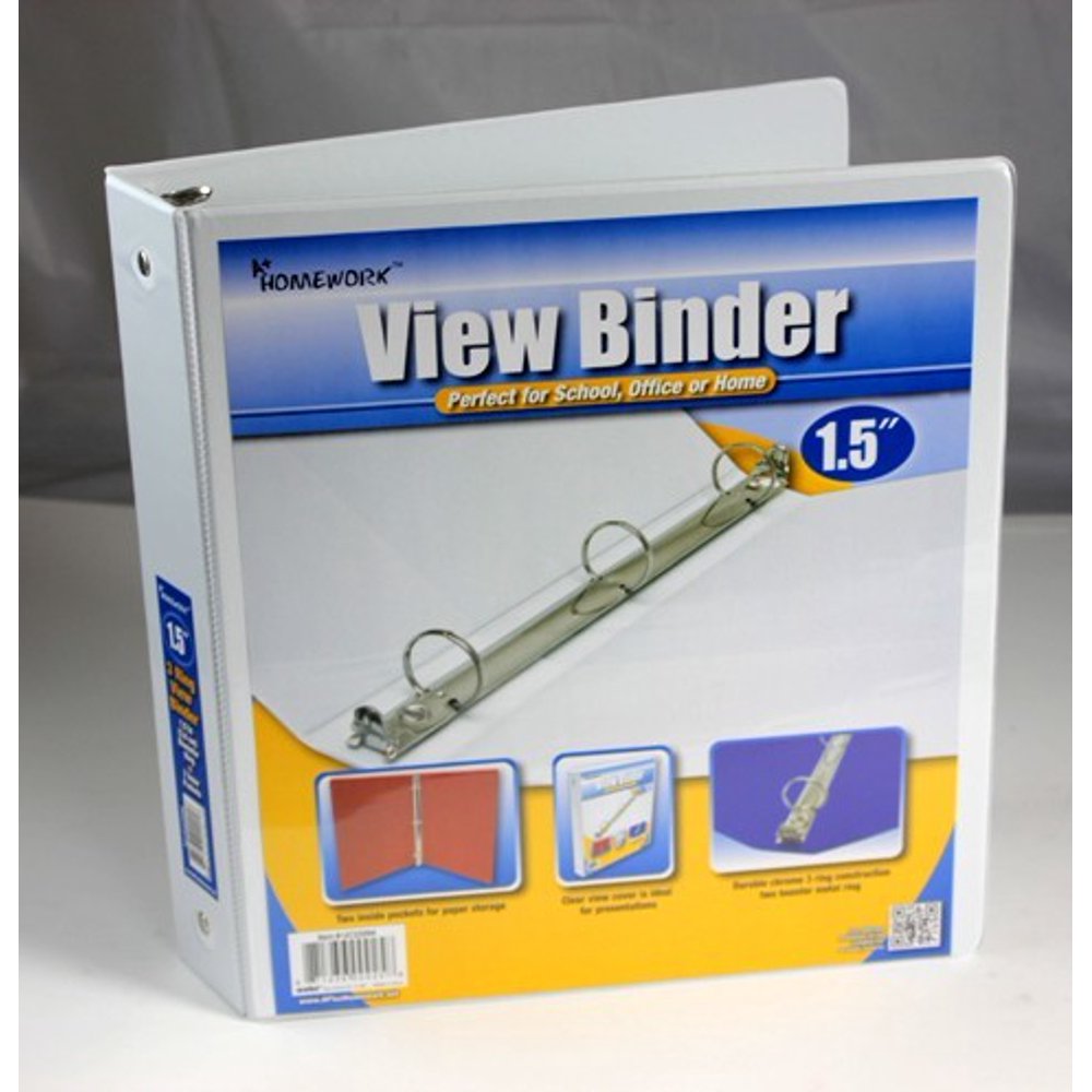 1.5" Clear View Binder with Two Inside Pockets(Pack of 12 ) Walmart