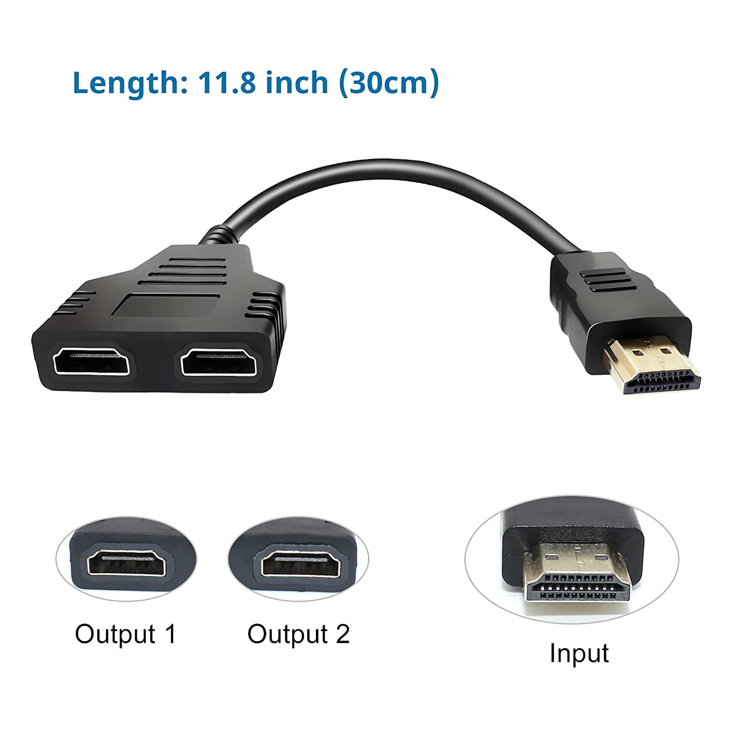 HD-Cable Splitter Adapter Cable HDMI-Compatible Splitter 1 In 2
