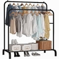 thumbnail image 1 of Rack Armable Ropa Organizador Doble Houzer Negro Closet Armario De Piso, 1 of 5