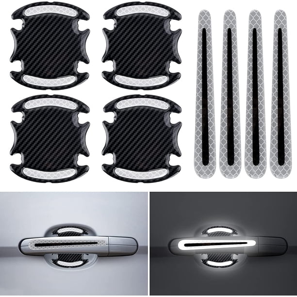 Juego de 4 pegatinas de protección para puerta de coche, películas protectoras para manija de puerta de coche, pegatinas de protección para puerta de coche para evitar arañazos (blanco)