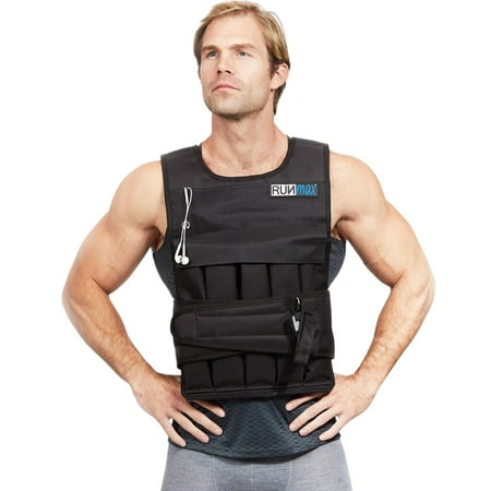 RUNmax Pro Weighted Vest – Adjustable from 12lb / 20lb / 40lb / 50lb to 60lbs – Adjustable Training Weight Vest