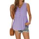 thumbnail image 2 of Camiseta sin mangas con cuello en V y botones para mujer, blusa informal con cuello en V y botones para mujer, linda blusa de verano sin mangas, la mejor en su clase, 2 of 8