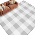 thumbnail image 2 of Grey Plaid Area Rug 6x9 FT, Non Slip Living Room Throw Carpet, Spring Summer Farmhouse Buffalo Checkered Washable Soft Large Floor Carpet Non-Shedding Rug for Bedroom Dining Room Play Room, 2 of 9