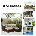 thumbnail image 6 of Modern Outdoor Patio Furniture Set，5-Piece Brown Wicker Sectional Sofa, with Beige Cushions and Coffee Table, Perfect for Gardens, Patios, and Backyards, 6 of 7