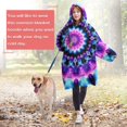 thumbnail image 4 of Colorful Tie Dye Mandala Pattern Wearable Oversized Blanket,Wearable Blanket Hoodie for Adults,Cozy Hooded Blankets with Super Pockets,Super Warm Fuzzy Pullover for Women & Men, 4 of 6