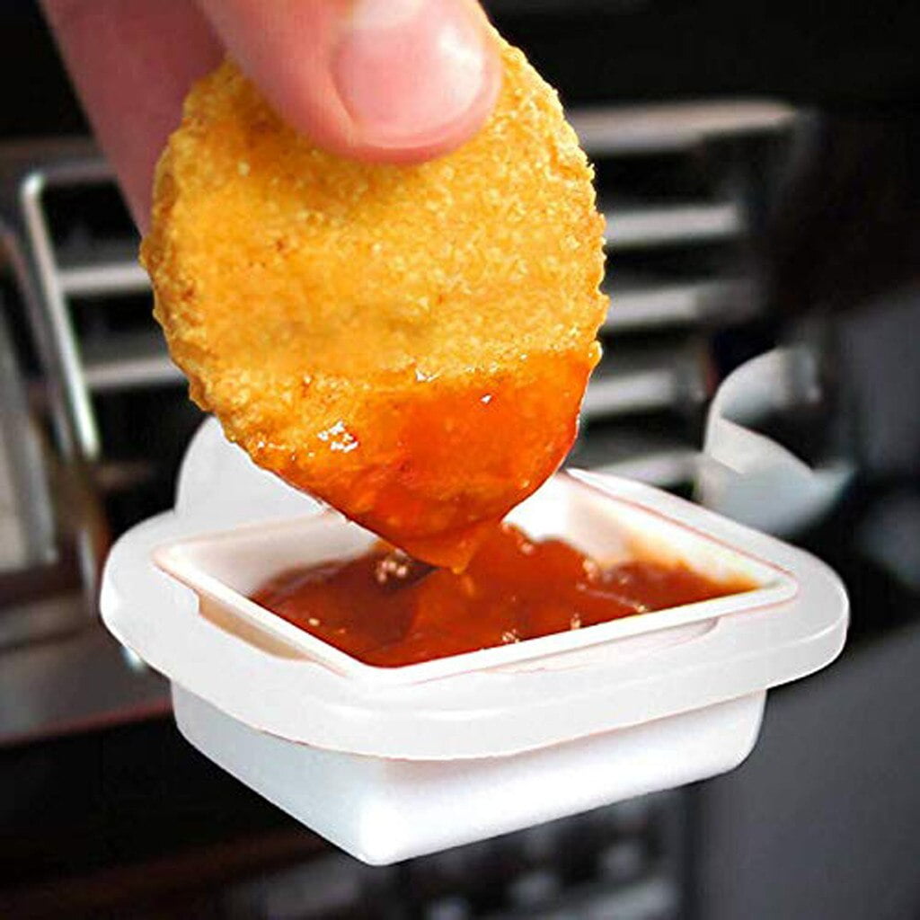 Sweesire InCar Sauce Cup Holder Dip Clip Set Ketchup Mini Dipping Cups