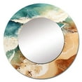 thumbnail image 2 of Designart "Coastal Bird s-eye Perspective" Beach & Ocean Rund Mirror For Wall Decor - Large Beige Round Print Mirror - Round Coastal Mirror 23" x 23" Inch - Wall Mounted Round Large Mirror, 2 of 5