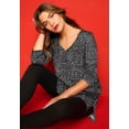 thumbnail image 5 of Roaman's Women's Plus Size Cotton Ultimate Long Sleeve V-Neck Tunic, 5 of 6