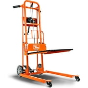 SuperHandy Material Lift Winch Stacker, Pallet Truck Dolly, Lift Table, Fork Lift, 330 Lbs 40" Max Lift w/ 8" Wheels, Swivel Casters
