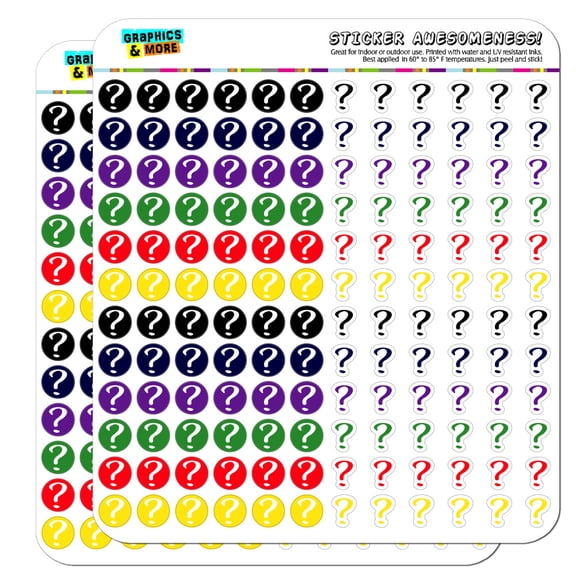 Question Mark Dots Planner Calendar Scrapbooking Crafting Stickers - Multi Color - Opaque