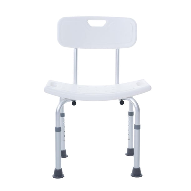 Gambimedic Silla de Ducha con Respaldo Altura Ajustable Silla Regadera Baño Bano 2 en 1 Se Convierte en Banco de Ducha