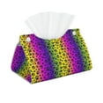 thumbnail image 2 of Lsque Animal Paw Rainbow Printed Long Tissue Box Cover Holder, Facial Paper Organizer Dispenser,Triangle with Bottom Belt, PVC Leather Decorative Organizer, 2 of 9