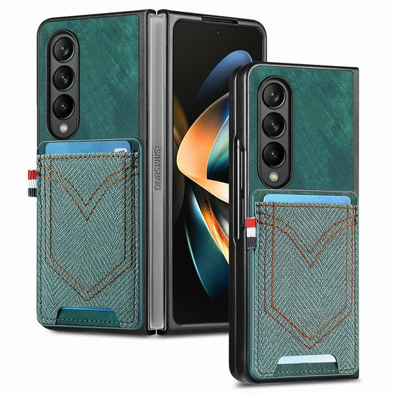 ELEHOLD Leather Wallet Case for Samsung Galaxy Z Fold 5 Case with Card Holder, Premium Leather Protective Cover Full Body Slim Lightweight Case for Samsung Z Fold5 2023,Green