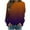 Purple, variant on IROINNID Women's Long Sleeve Sweatshirt Round Neck Mid-Length Gradient Loose Tops Sweatshirt, Purple