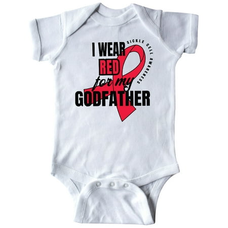 

Inktastic Sickle Cell Awareness I Wear Red For My Godfather Gift Baby Boy or Baby Girl Bodysuit