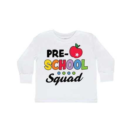 

Inktastic Preschool School Squad with Apple and Star Gift Toddler Boy or Toddler Girl Long Sleeve T-Shirt