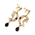 thumbnail image 3 of Long Five Pointed Star Moon Silver Needle Asymmetric Earrings, 3 of 9