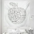 thumbnail image 1 of Science Tapestry, Equations and Formulas in the Shape of an Apple Learning Knowledge Student, Fabric Wall Hanging Decor for Bedroom Living Room Dorm, 5 Sizes, Black White, by Ambesonne, 1 of 1