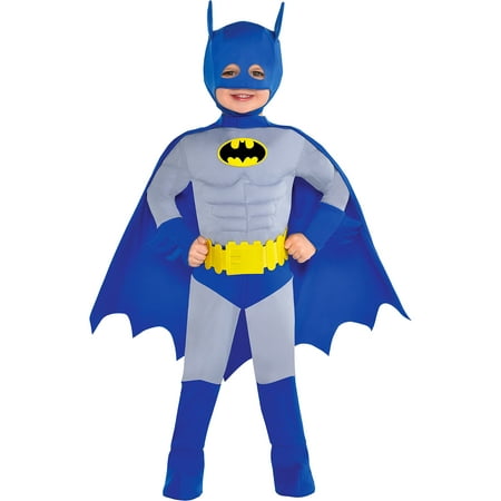 Classic Batman Muscle Halloween Costume for Toddlers, The Brave and the Bold, 2T