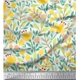 thumbnail image 1 of Soimoi Yellow Moss Georgette Fabric Artistic Leaf & Floral Print Fabric by the Yard 42 Inch Wide, 1 of 3