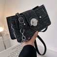 thumbnail image 3 of Embrague Femenino Bolso de la axila de la moda de las mujeres Bolsos de la cartera del dril de algodón de la cadena de moda para el regalo (negro) Likrtyny Para Estrenar, 3 of 8